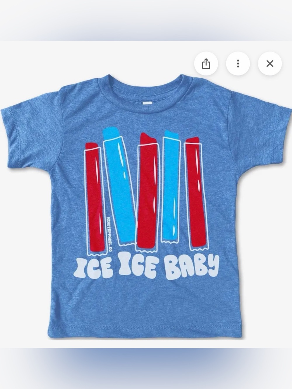 Blue 'Ice Ice Baby' Graphic Short Sleeve Tee for Kids